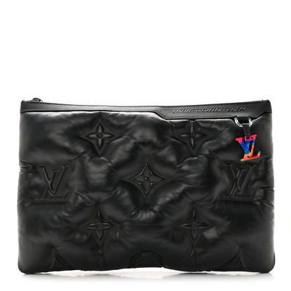 Louis Vuitton Lambskin Puffer A4 Pouch Black 1 of 8