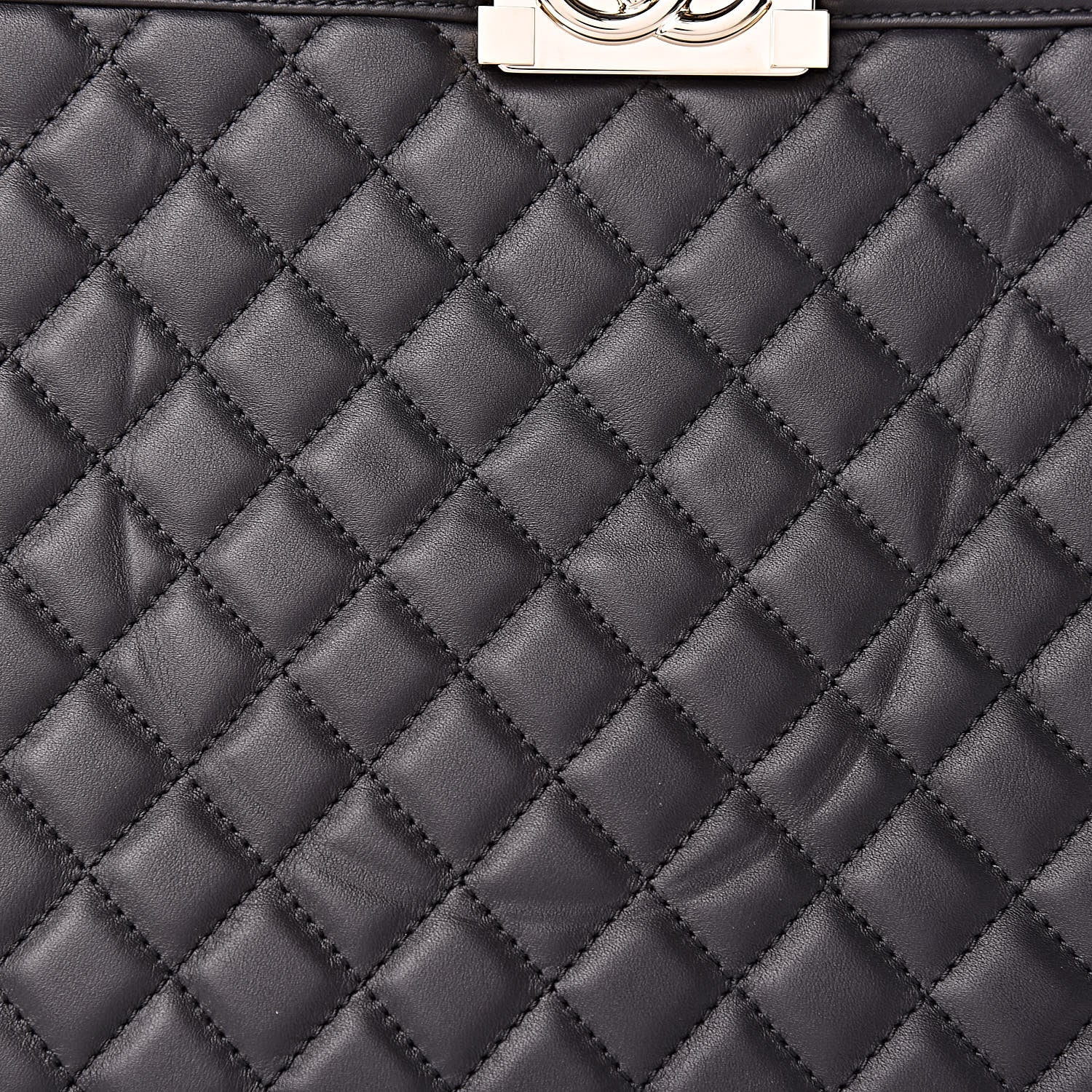 Chanel Calfskin Quilted Boy Shopping Tote Black 9 of 12