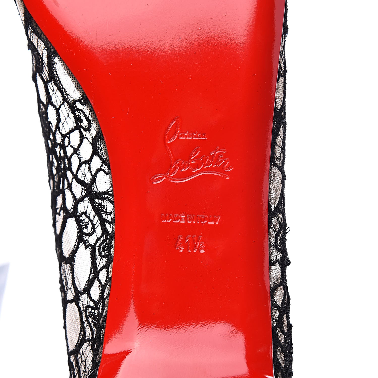 Christian Louboutin Kid Rete Lace Follies Ballerina Flat 41.5 Black 7 of 8