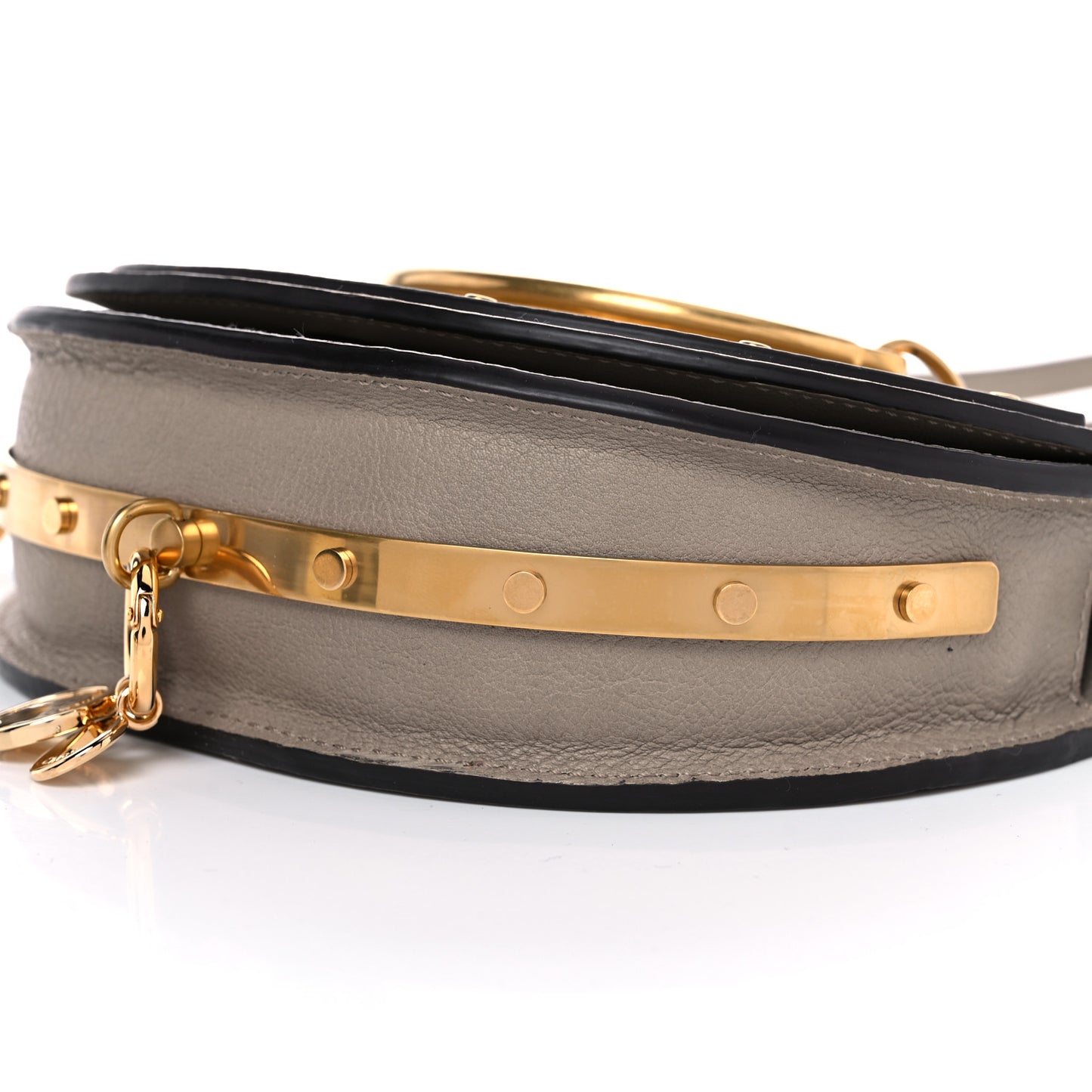 Calfskin Small Nile Bracelet Minaudiere Bag Motty Grey