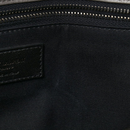 Saint Laurent Crinkled Calfskin Matelasse Monogram Large Niki Chain Satchel Fog 14 of 14
