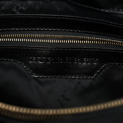 Burberry Lambskin Bridle Calfskin Medium Landscape Lynher Tote Black 7 of 18