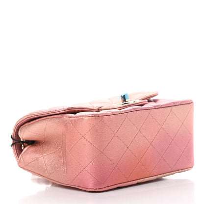 Chanel Metallic Lambskin Quilted Ombre Mini Square Flap Pink 4 of 11