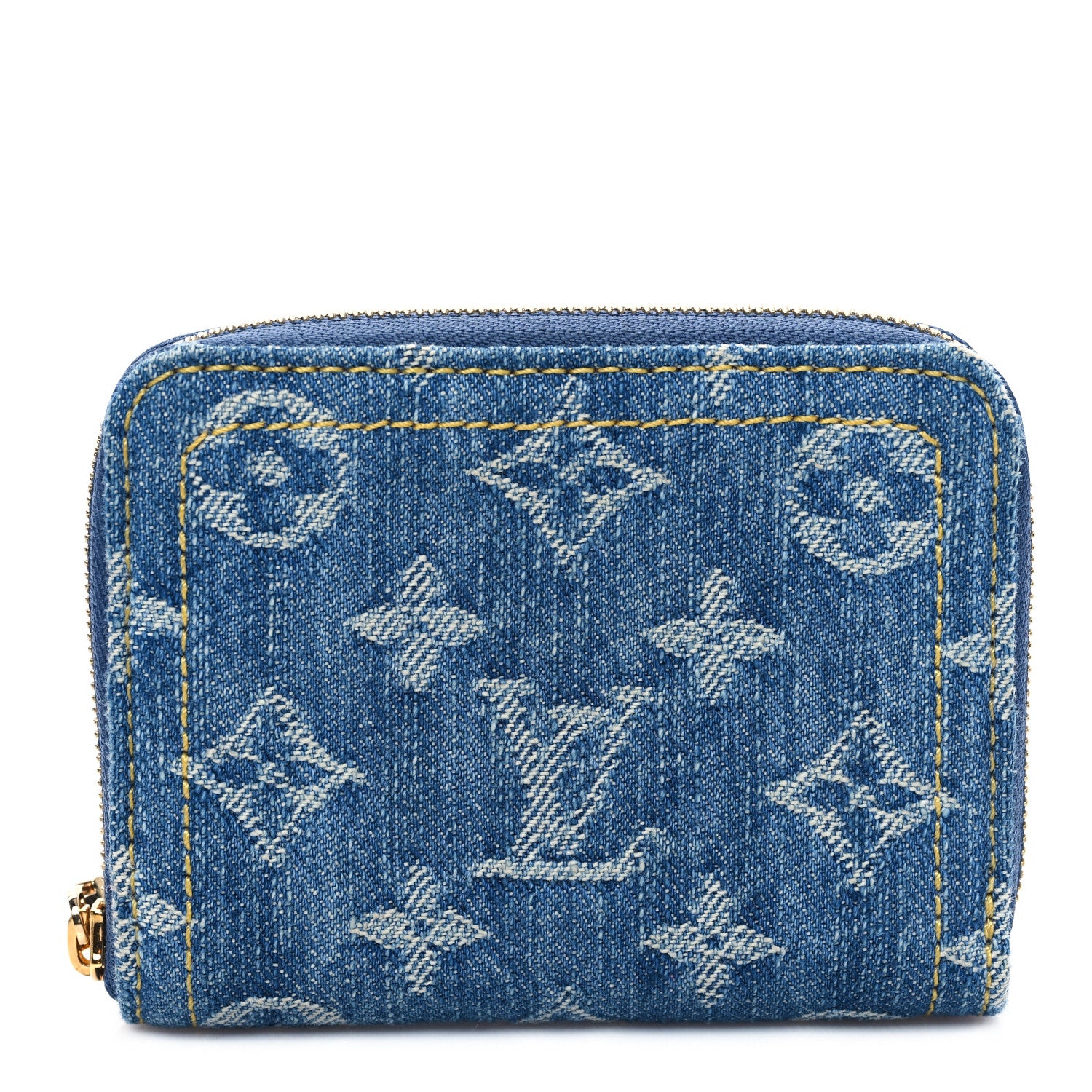 Louis Vuitton Denim Monogram Zippy Coin Purse Blue 1 of 7