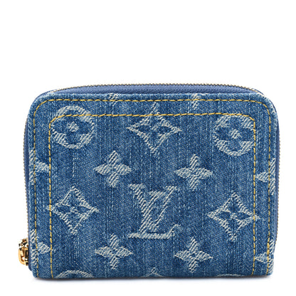 Louis Vuitton Denim Monogram Zippy Coin Purse Blue 1 of 7