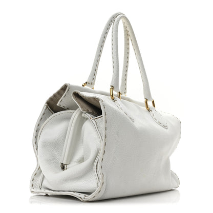 Fendi Calfskin Romano Selleria Firenze Frame Bag White 3 of 9