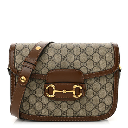 Gucci GG Supreme Monogram Horsebit 1955 Shoulder Bag Beige Brown Sugar 1 of 10