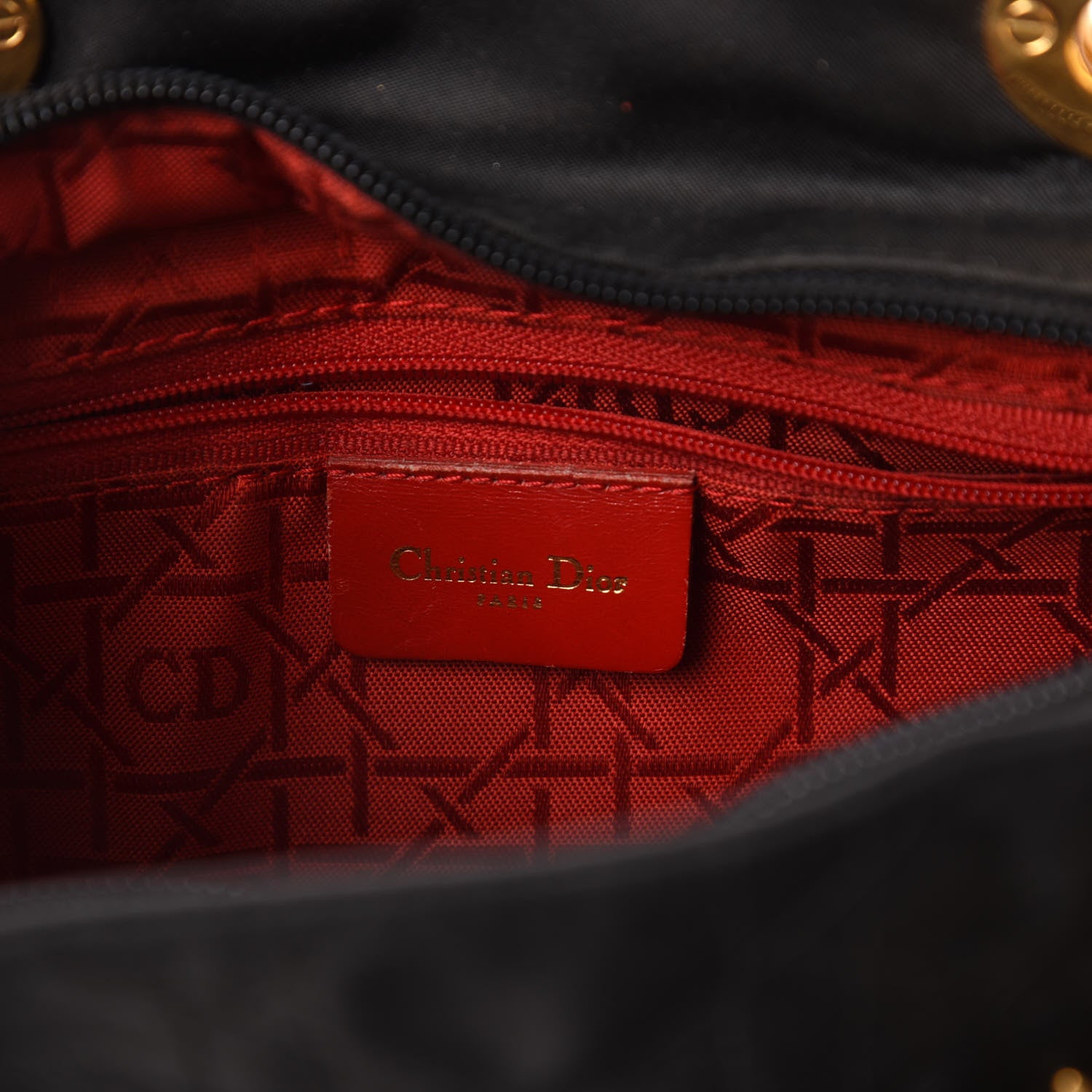Christian Dior Nylon Cannage Stitched Medium Lady Dior Black 8 of 11