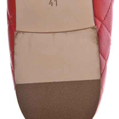 Chanel Lambskin Quilted CC Cap Toe Ballerina Flats 41 Light Red 7 of 11