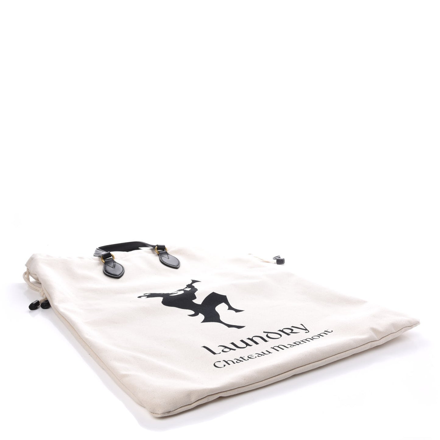 Canvas Chateau Marmont Drawstring Tote Beige