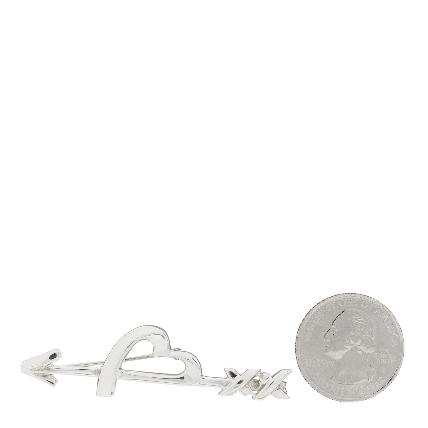 Sterling Silver Paloma's Heart and Arrow Brooch Pin