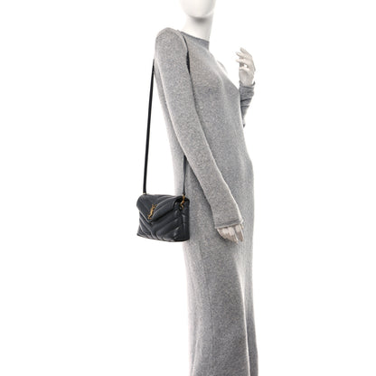 Saint Laurent Calfskin Y Quilted Monogram Toy Loulou Crossbody Bag Storm 2 of 10