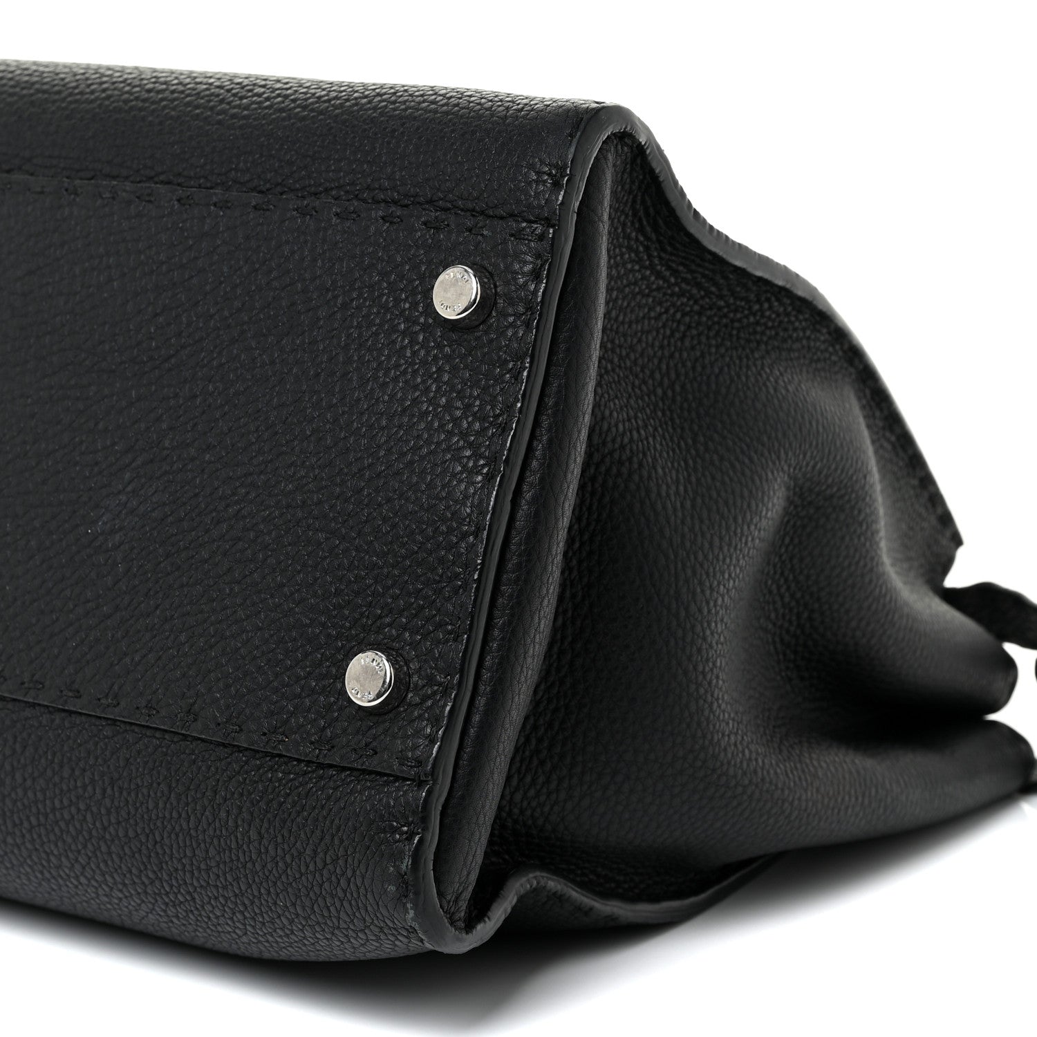 Fendi Cuoio Romano Selleria Bi-Color Large Peekaboo Iconic Satchel Black Mou 10 of 34