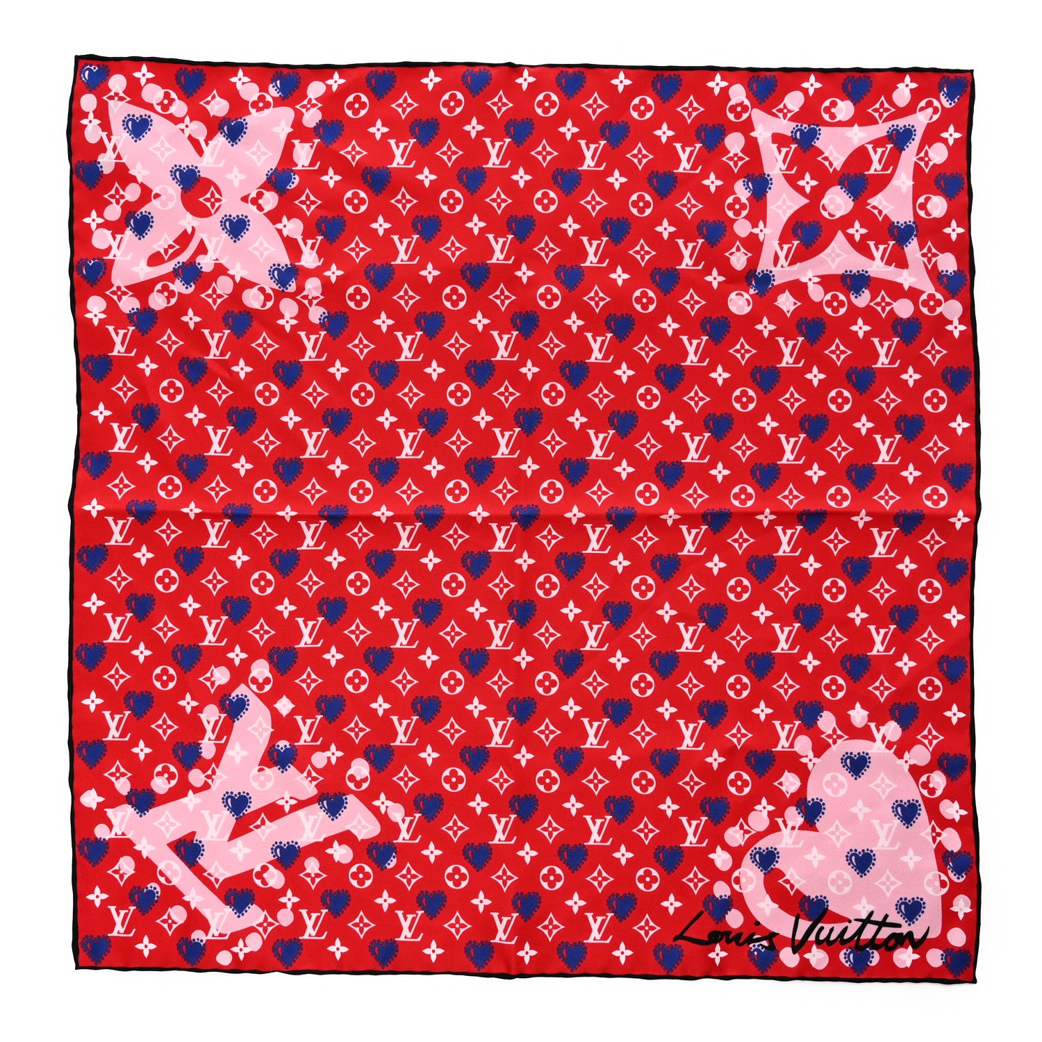 Louis Vuitton Silk I LV U Square 45 Scarf Red 1 of 3