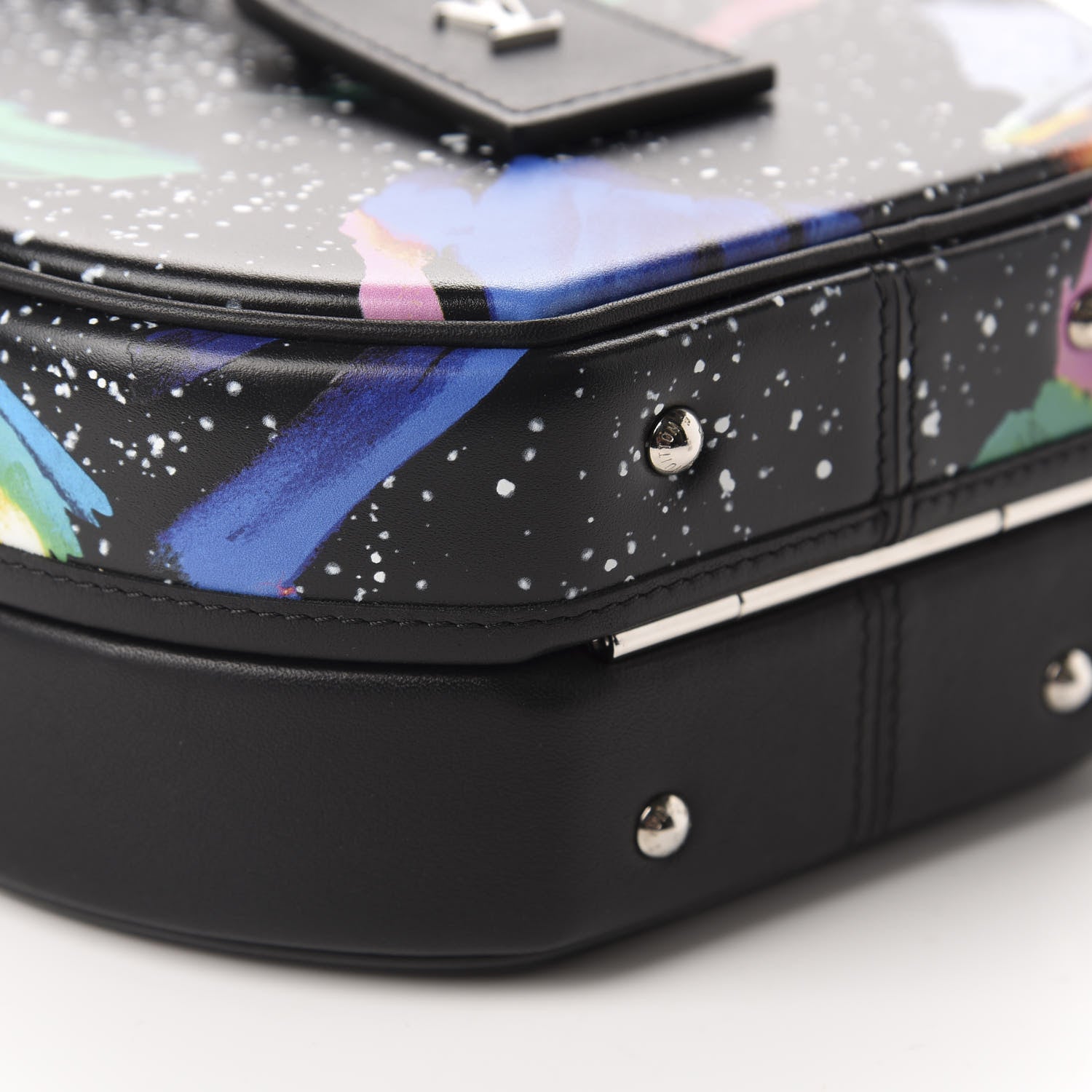 Louis Vuitton Calfskin Splash Print Petite Boite Chapeau Black 6 of 10