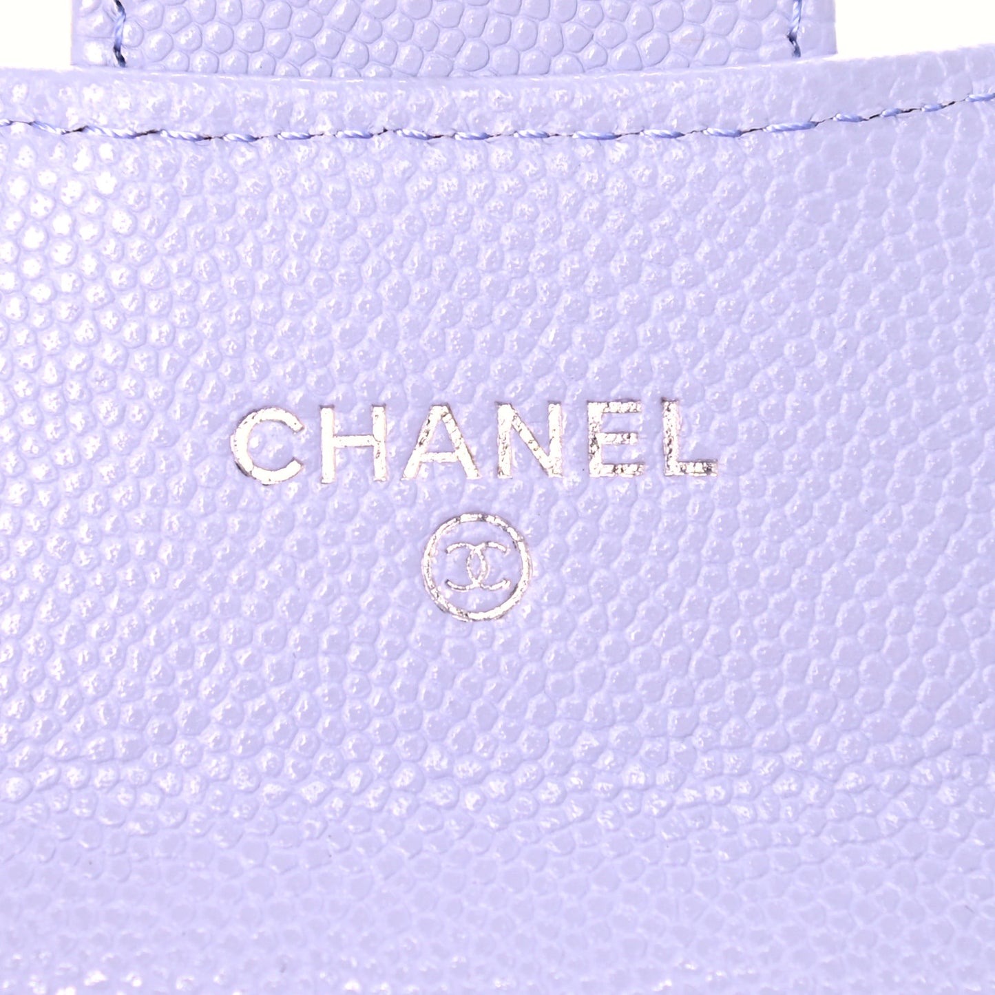 Caviar Quilted Flap Card Holder Wallet Light Purple