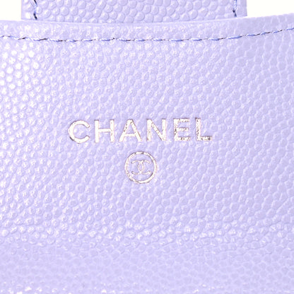 Chanel Caviar Quilted Flap Card Holder Wallet Light Purple 6 of 9