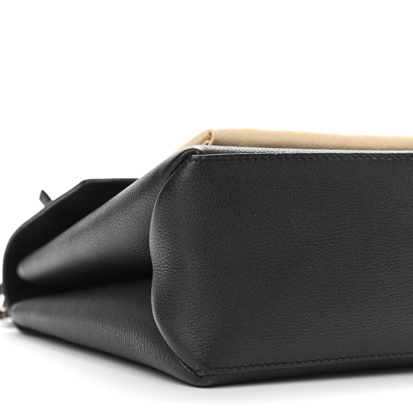 Soft Calfskin My Lockme Top Handle Vanille Black