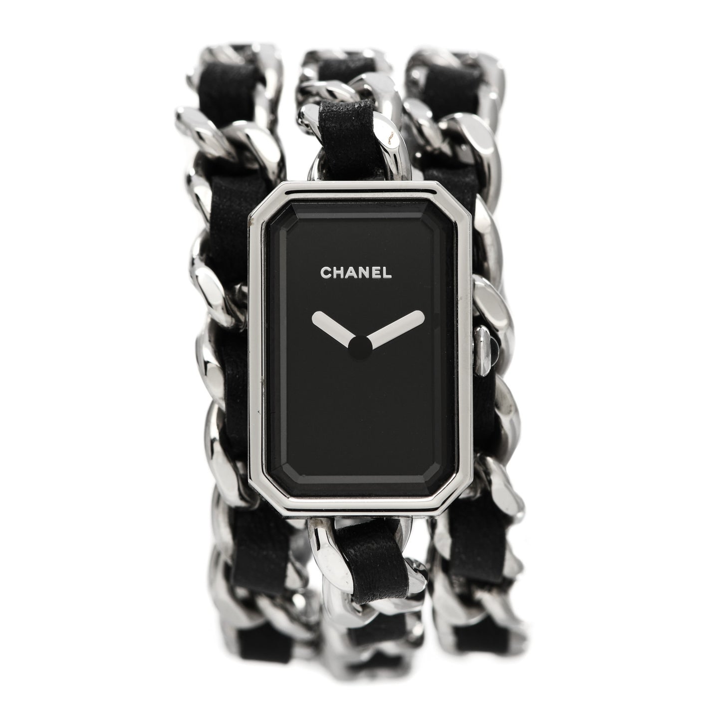 Stainless Steel Lambskin 16mm Premiere Rock Triple Row Quartz Watch Black
