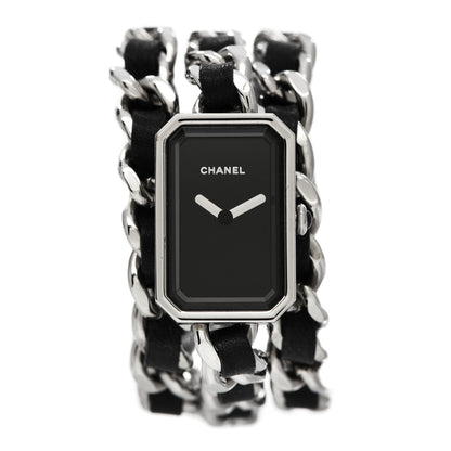 Chanel Stainless Steel Lambskin 16mm Premiere Rock Triple Row Quartz Watch Black 1 of 5