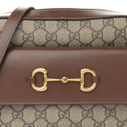 Gucci GG Supreme Monogram Small Horsebit 1955 Shoulder Bag Beige Brown Sugar 8 of 17