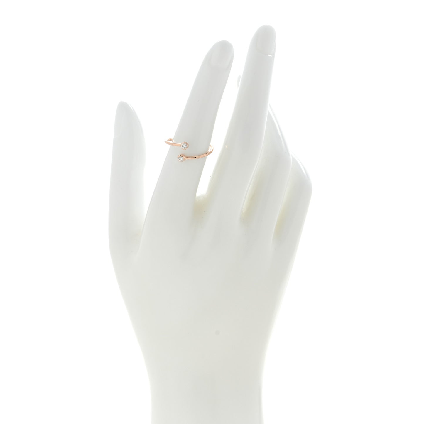 18K Rose Gold Diamond Elsa Peretti Hoop Ring 53 6.25