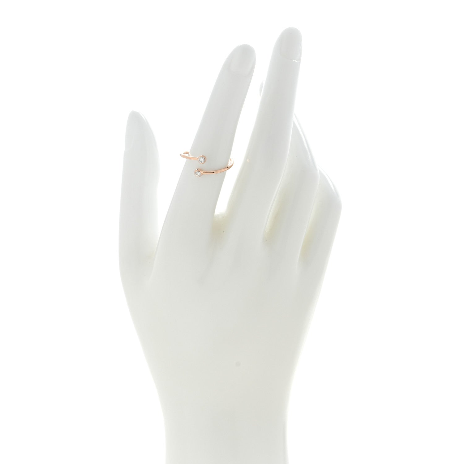 Tiffany 18K Rose Gold Diamond Elsa Peretti Hoop Ring 53 6.25 2 of 4