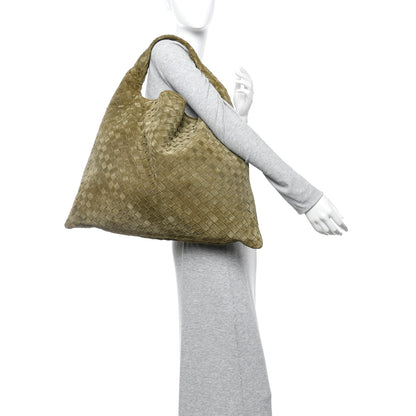 Bottega Veneta Suede Intrecciato Large Hop Mud 2 of 10