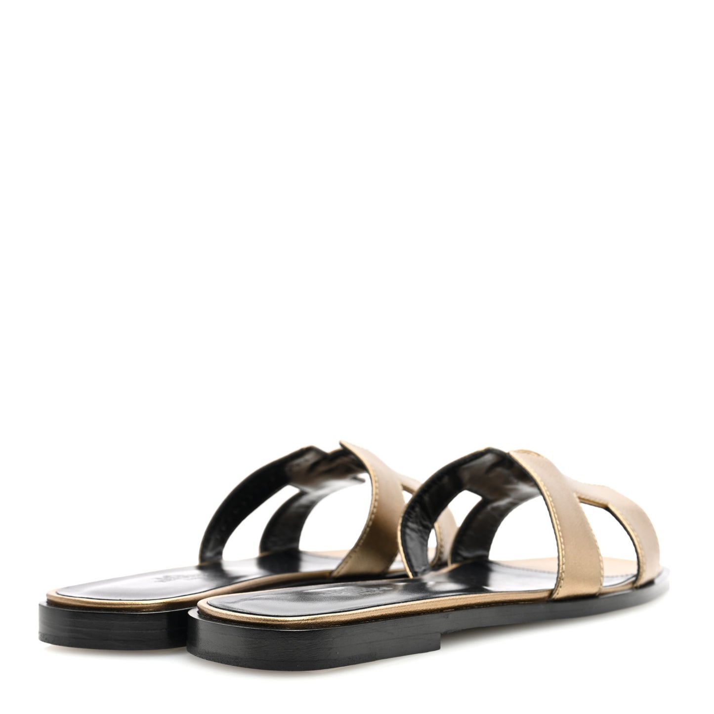 Metallic Madame Calfskin Oran Sandals 36.5 Vert Bronze
