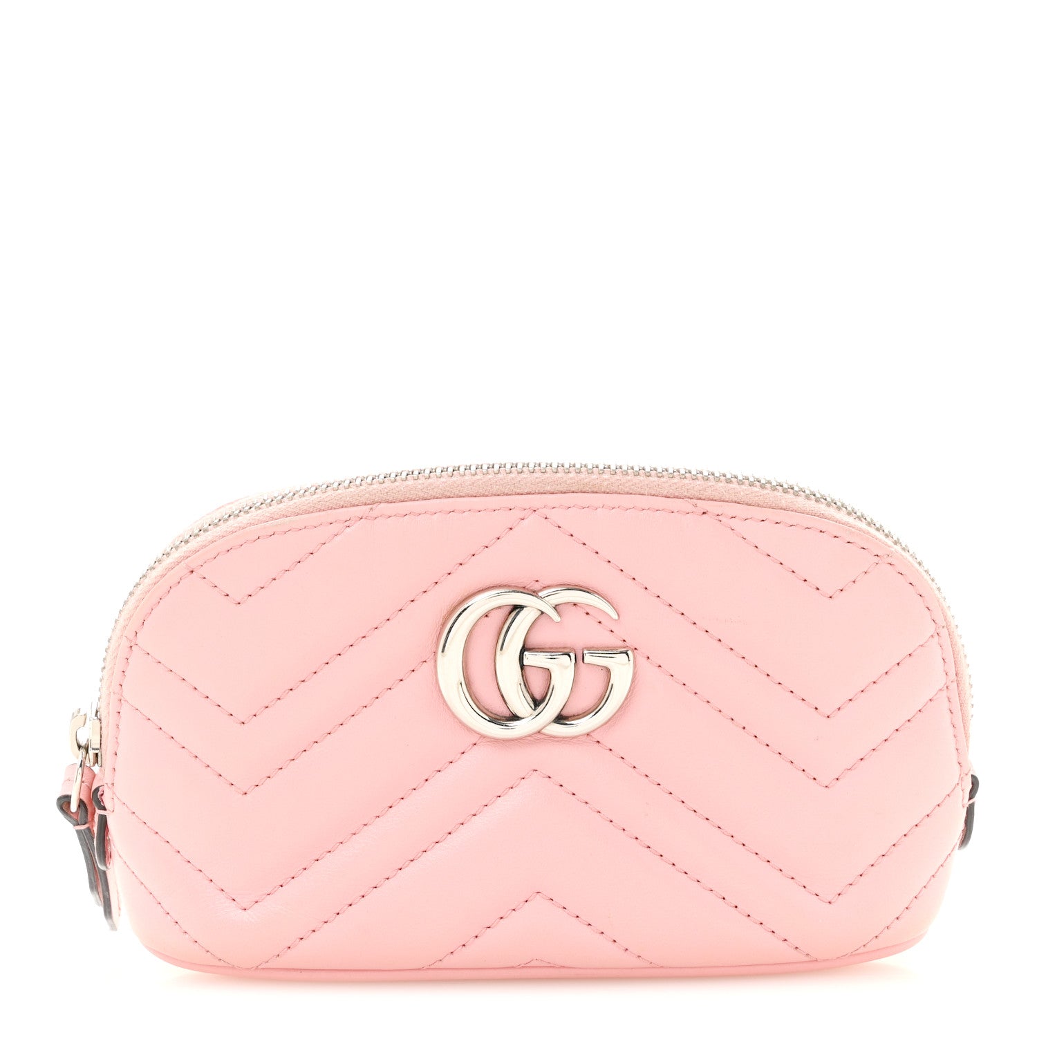 Gucci Calfskin Matelasse GG Marmont Pouch Cosmetic Case Wild Rose 1 of 11