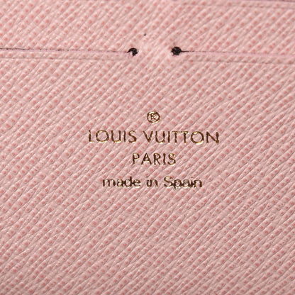 Louis Vuitton Damier Ebene Clemence Wallet Rose Ballerine 6 of 10