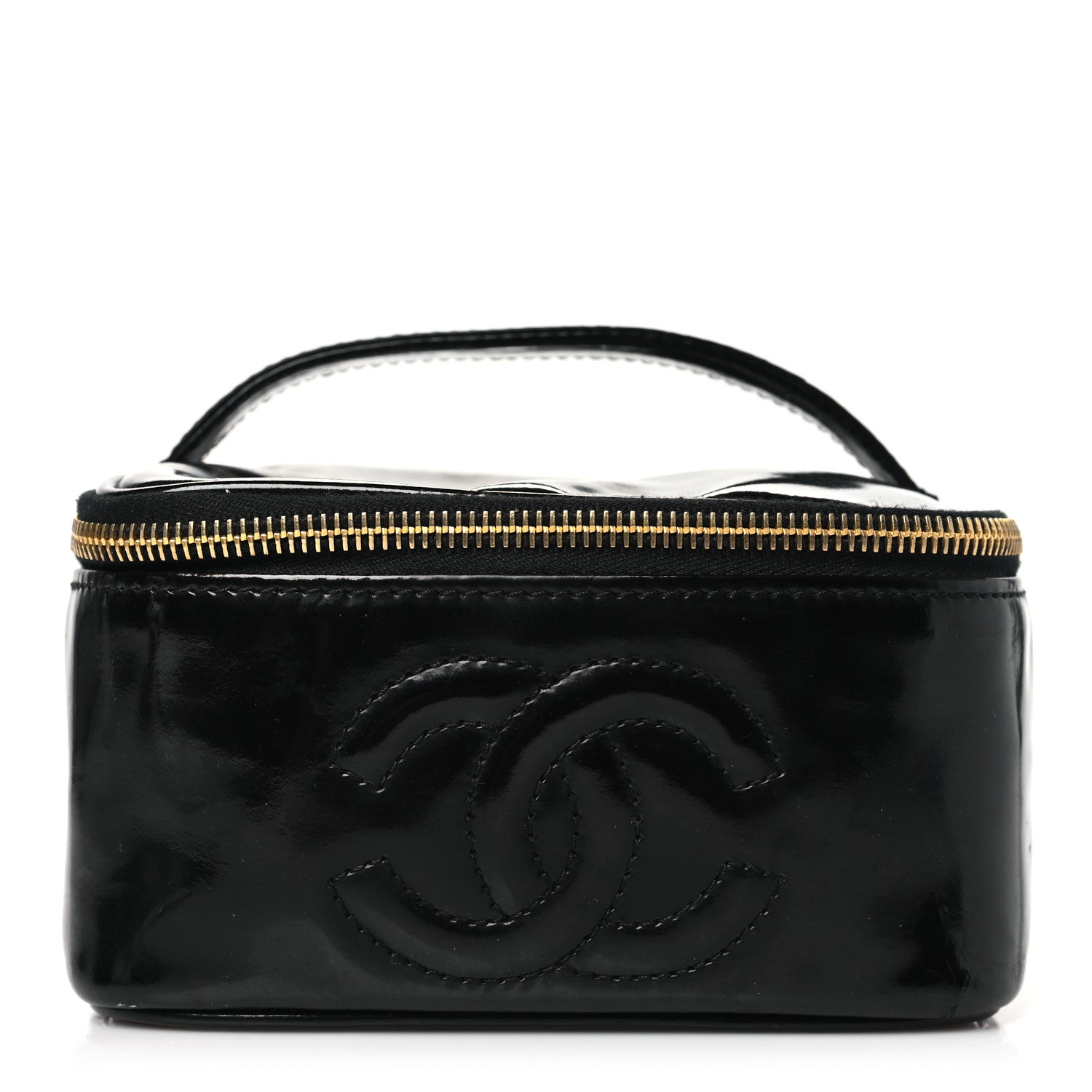 Chanel Patent Vanity Cosmetic Case Black Black 1 of 9