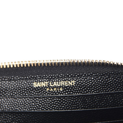 Saint Laurent Grain De Poudre Monogram Smartphone Zip Around Wristlet Wallet Black 6 of 8