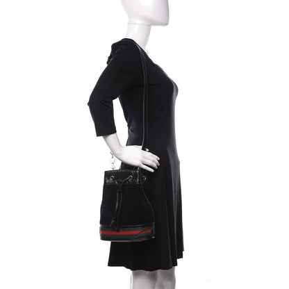 Gucci Suede Patent Web Small Ophidia Bucket Bag Black 2 of 9