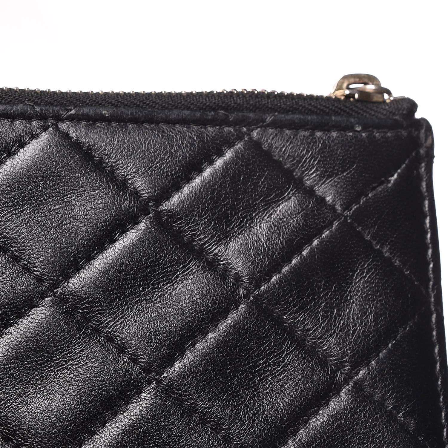 Chanel Lambskin Quilted Classic Flat Wallet Pouch Black 8 of 11
