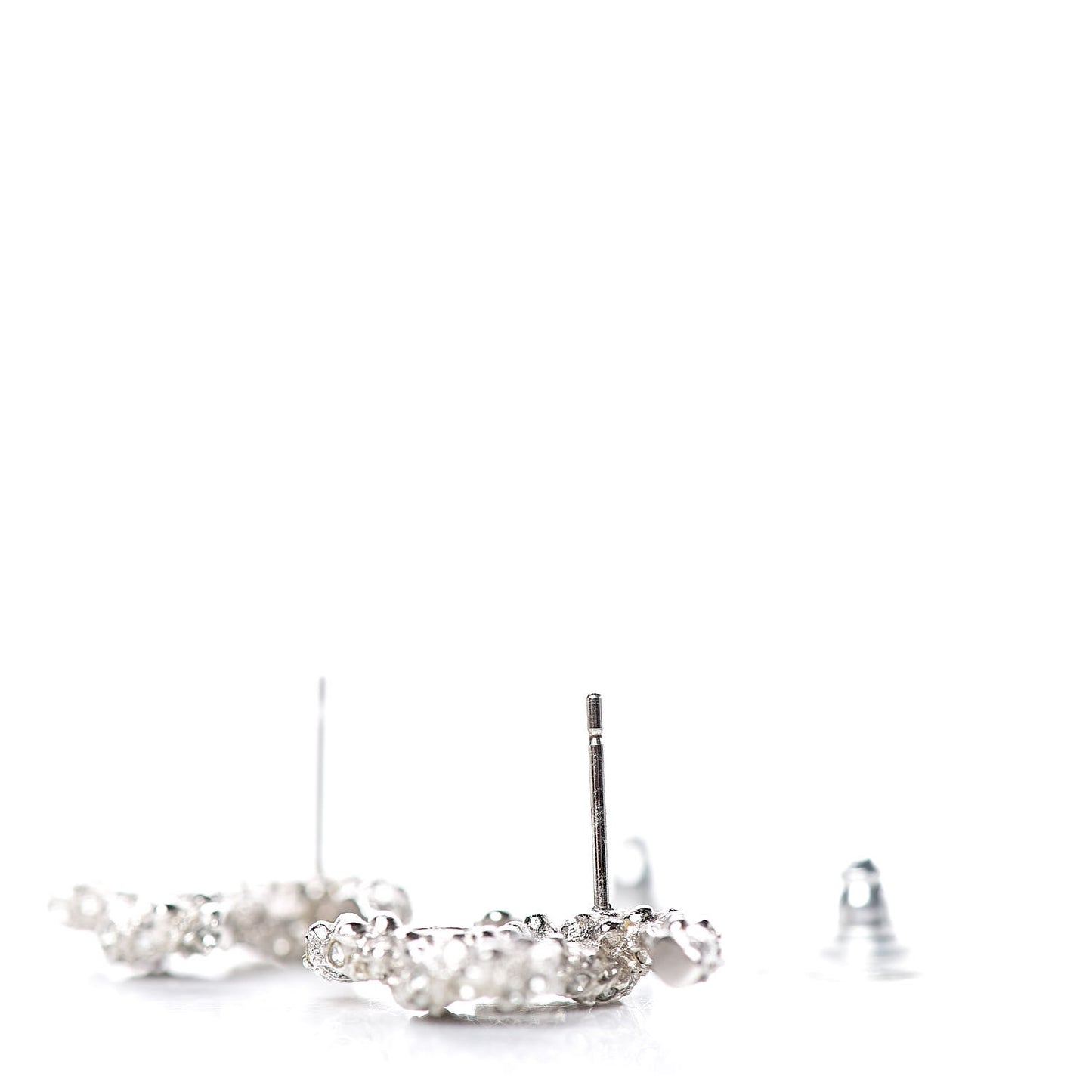 Crystal CC Earrings Silver