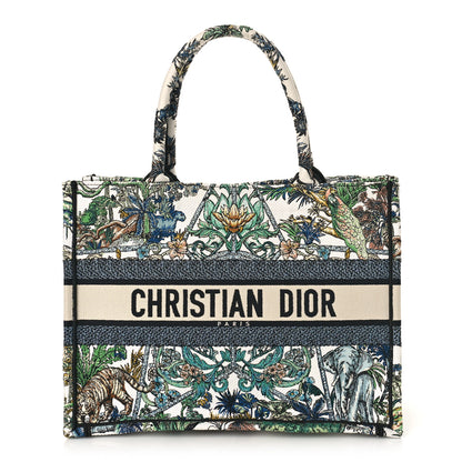 Christian Dior Canvas Embroidered Medium Etoile de Voyage Book Tote White Multicolor 1 of 8