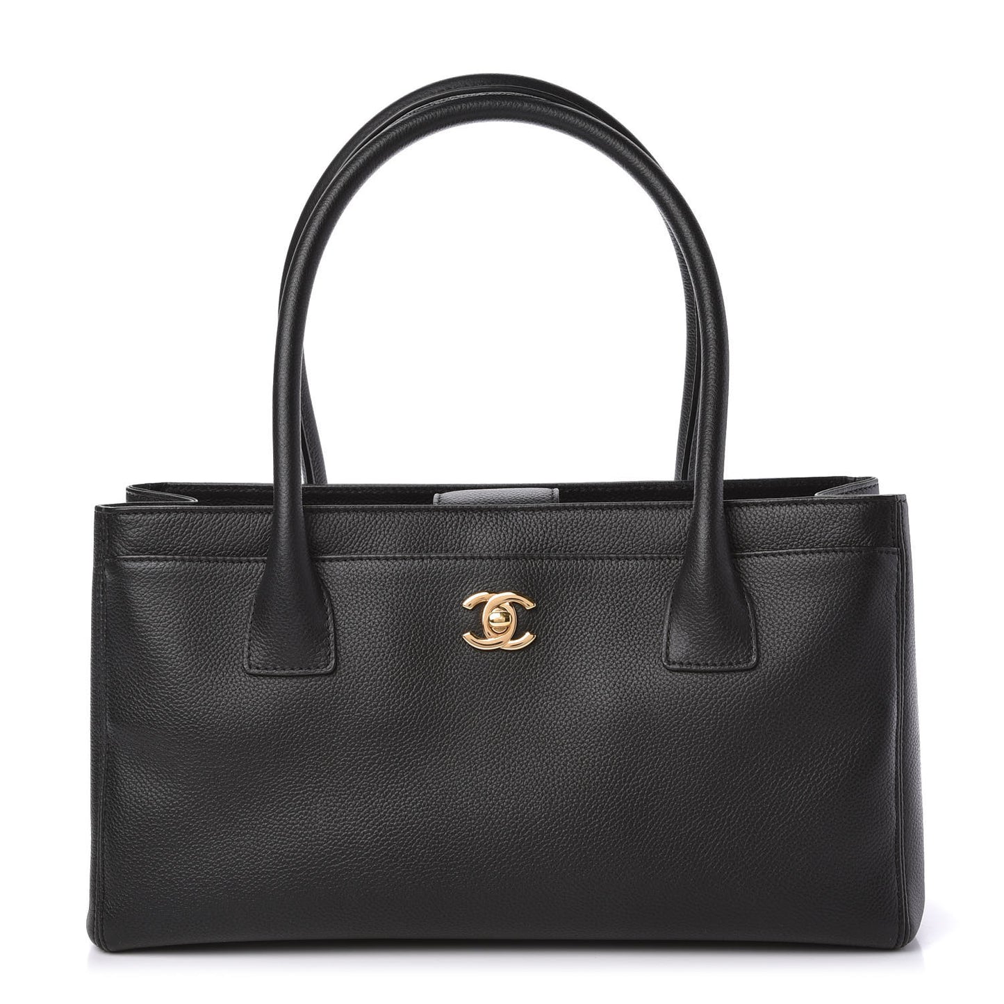 Calfskin Small Cerf Executive Shopper Tote Black