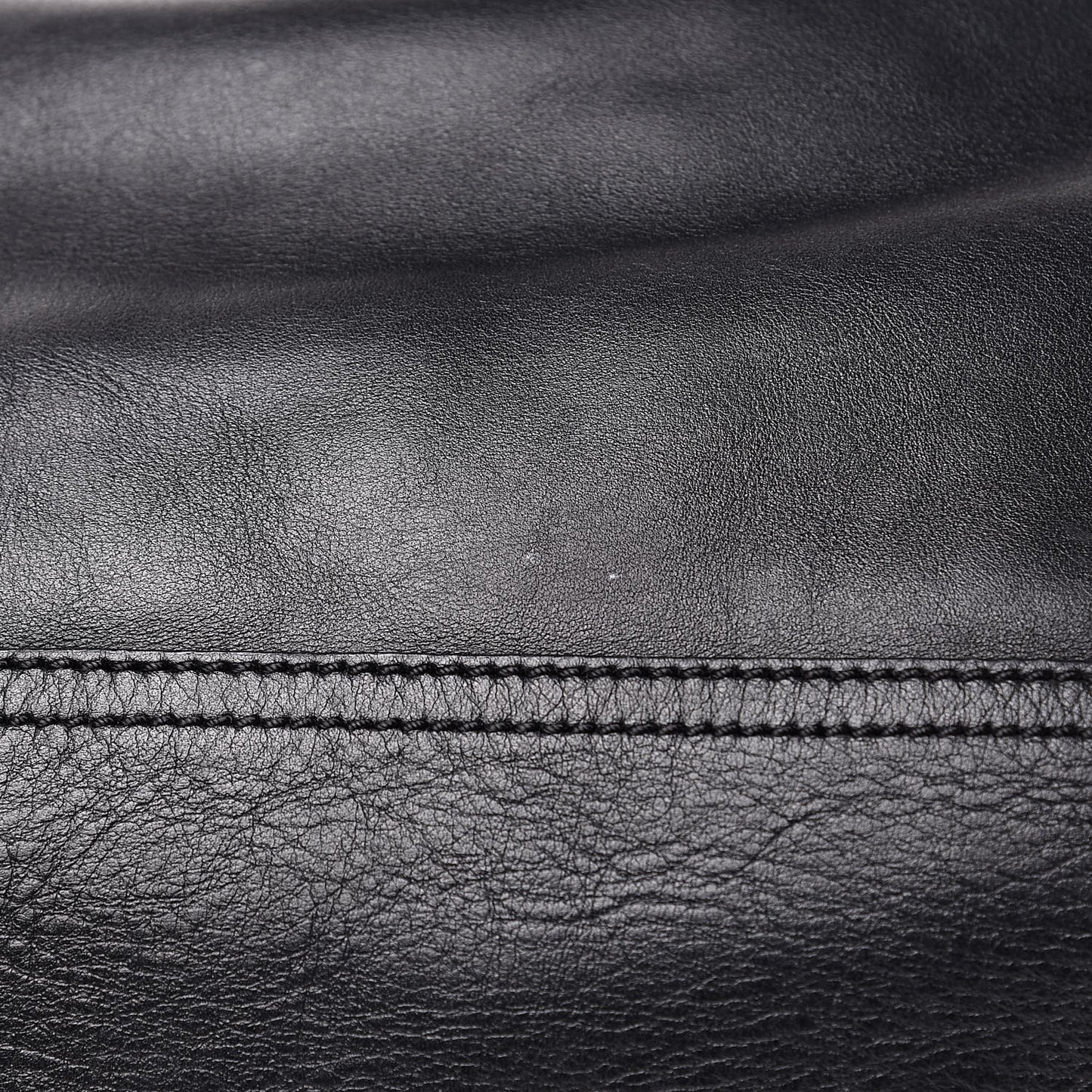 Calfskin Whipstitch Large Pandora Black