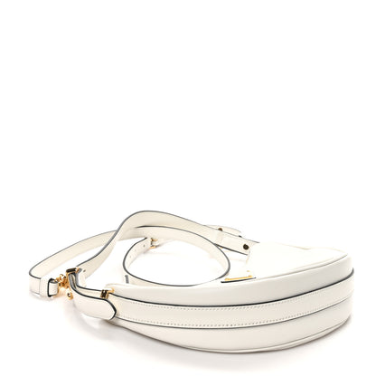 Prada Soft Calfskin Arque Shoulder Bag White 4 of 9
