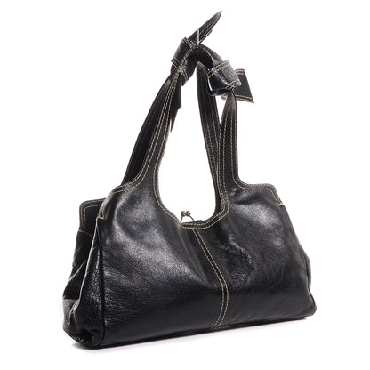 Miu Miu Buffalo Leather Tote Nero Black 3 of 7