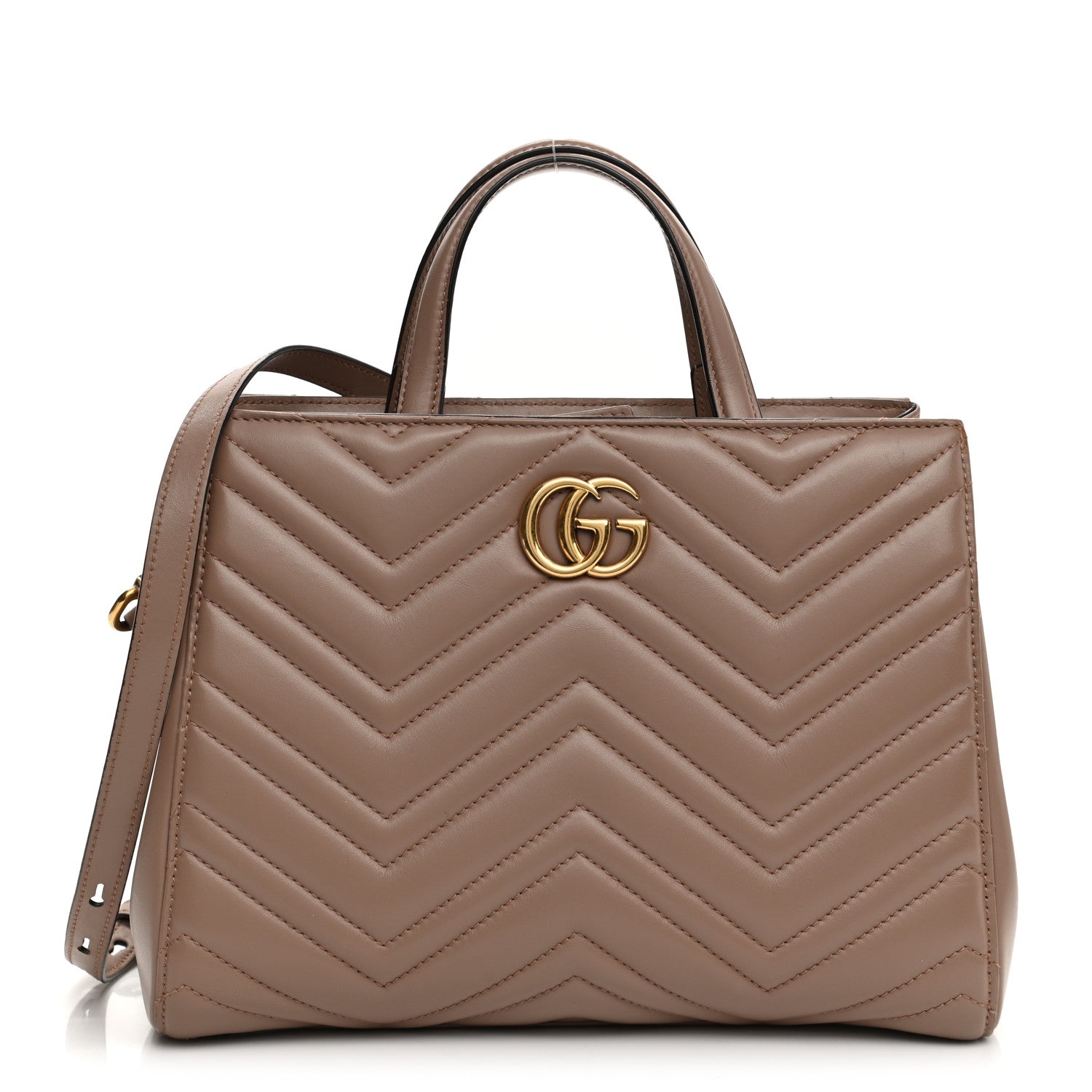 Gucci Calfskin Matelasse Small GG Marmont Tote Porcelain Rose 1 of 11