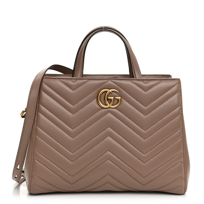 Gucci Calfskin Matelasse Small GG Marmont Tote Porcelain Rose 1 of 11