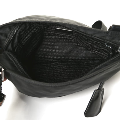 Prada Tessuto Nylon Saffiano Flat Messenger Bag Black 5 of 12