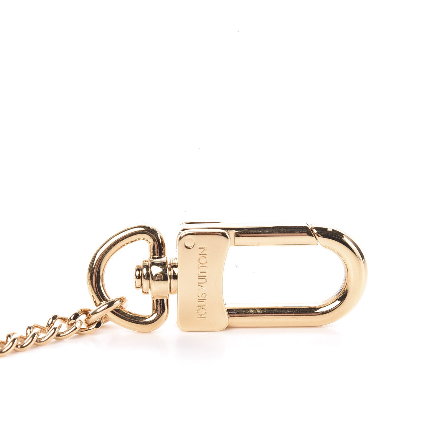 Louis Vuitton Metal Pochette Extender Key Ring Chain Gold 3 of 5