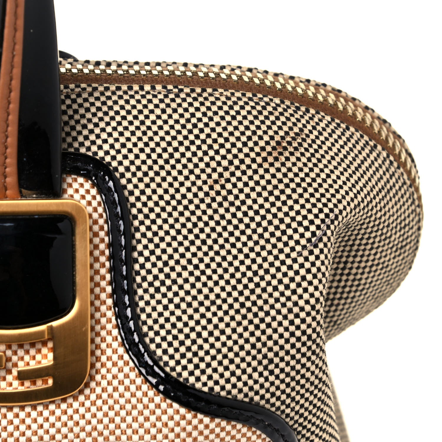 Fendi Canvas Colorblock Chameleon Tote Natural 12 of 14