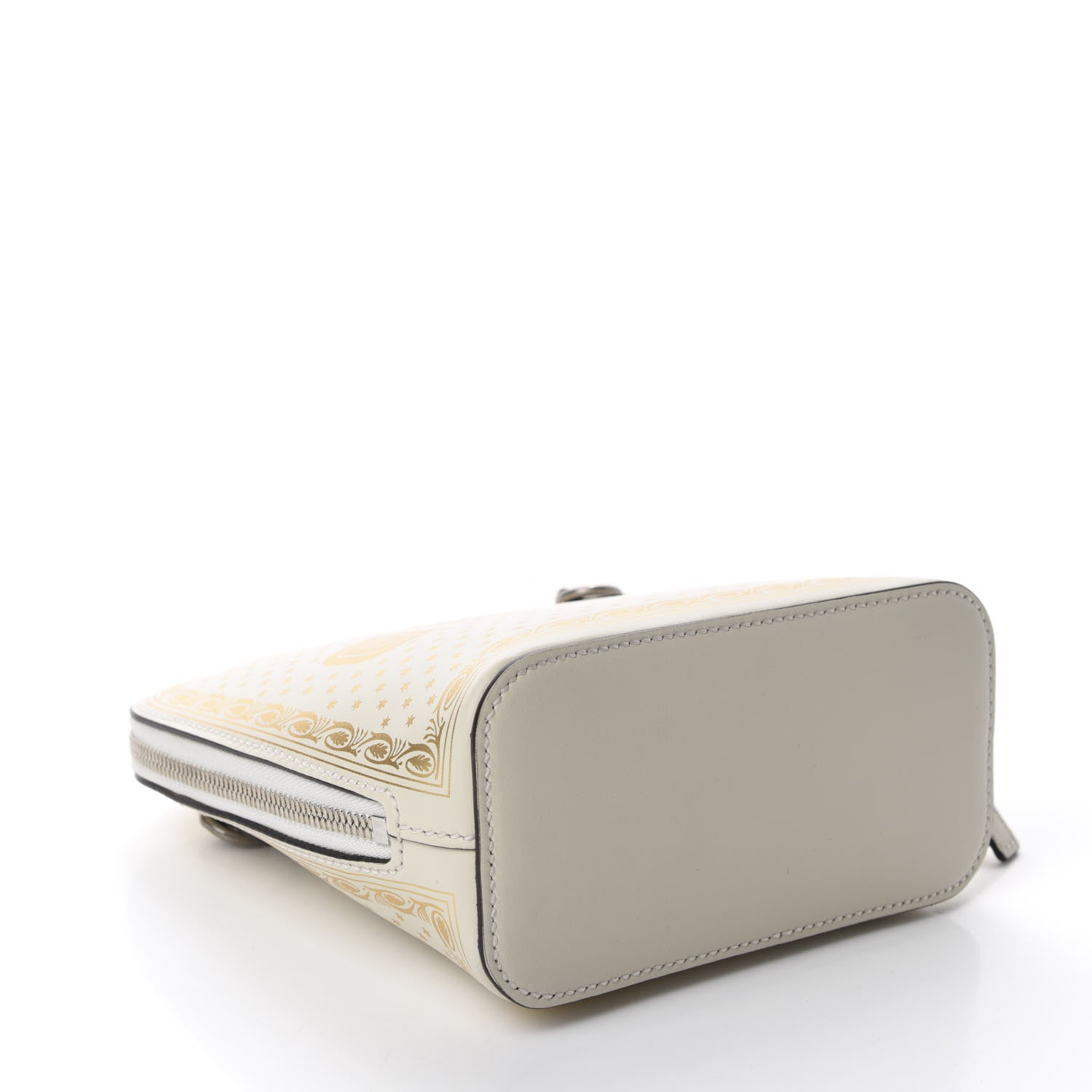 Gucci X SEGA Calfskin GUCCY Stars Mini Dome Shoulder Bag Mystic White Gold 4 of 11