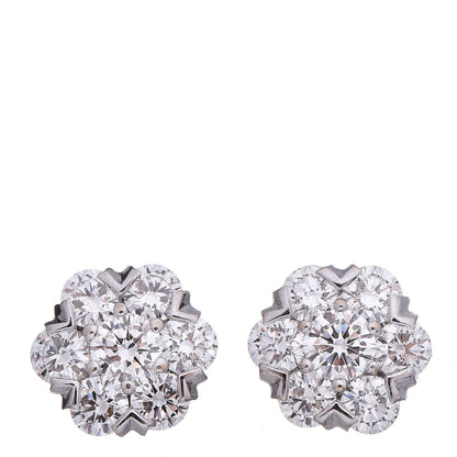 Van Cleef & Arpels 18K White Gold Diamond Fleurette Earrings 1 of 4