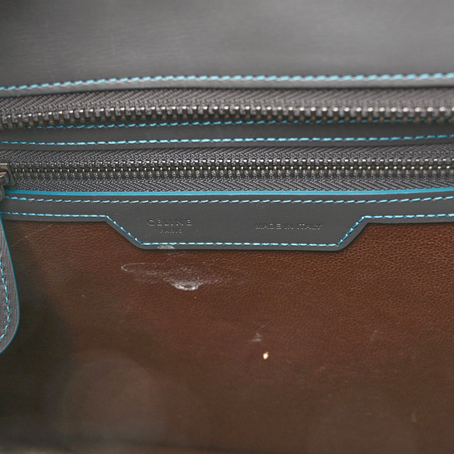 Satin Debossed Calfskin Micro Luggage Anthracite