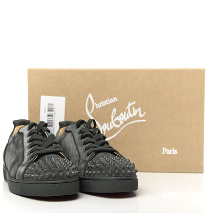 Christian Louboutin Veau Velours Mens Louis Junior Spikes Flat Sneakers 44 Grey 8 of 8